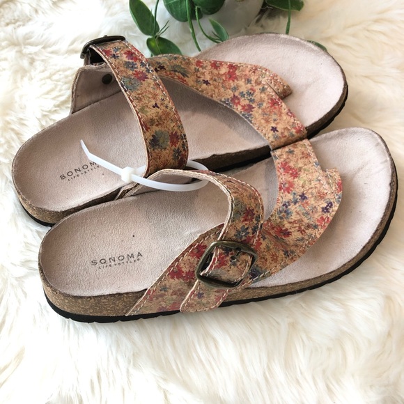 Sonoma Shoes - floral sandals size 7